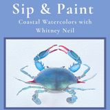 Watercolor Sip & Paint - Blue Crab