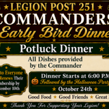 Early Bird Dinner October 24th