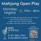Mahjong Open Play - Mondays 7pm