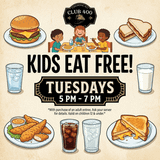 Kids eat FREE every Tuesday from 5–7 PM