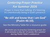 Centering Prayer Practice For Summer 2026