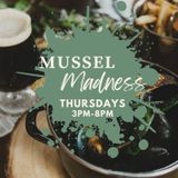Belgian style mussels with a pint or glass of wine