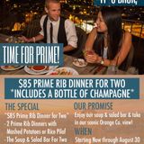 $85 Prime Rib Dinner For 2