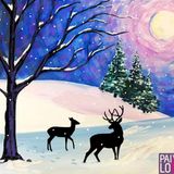 Two Deer in the Moonlight